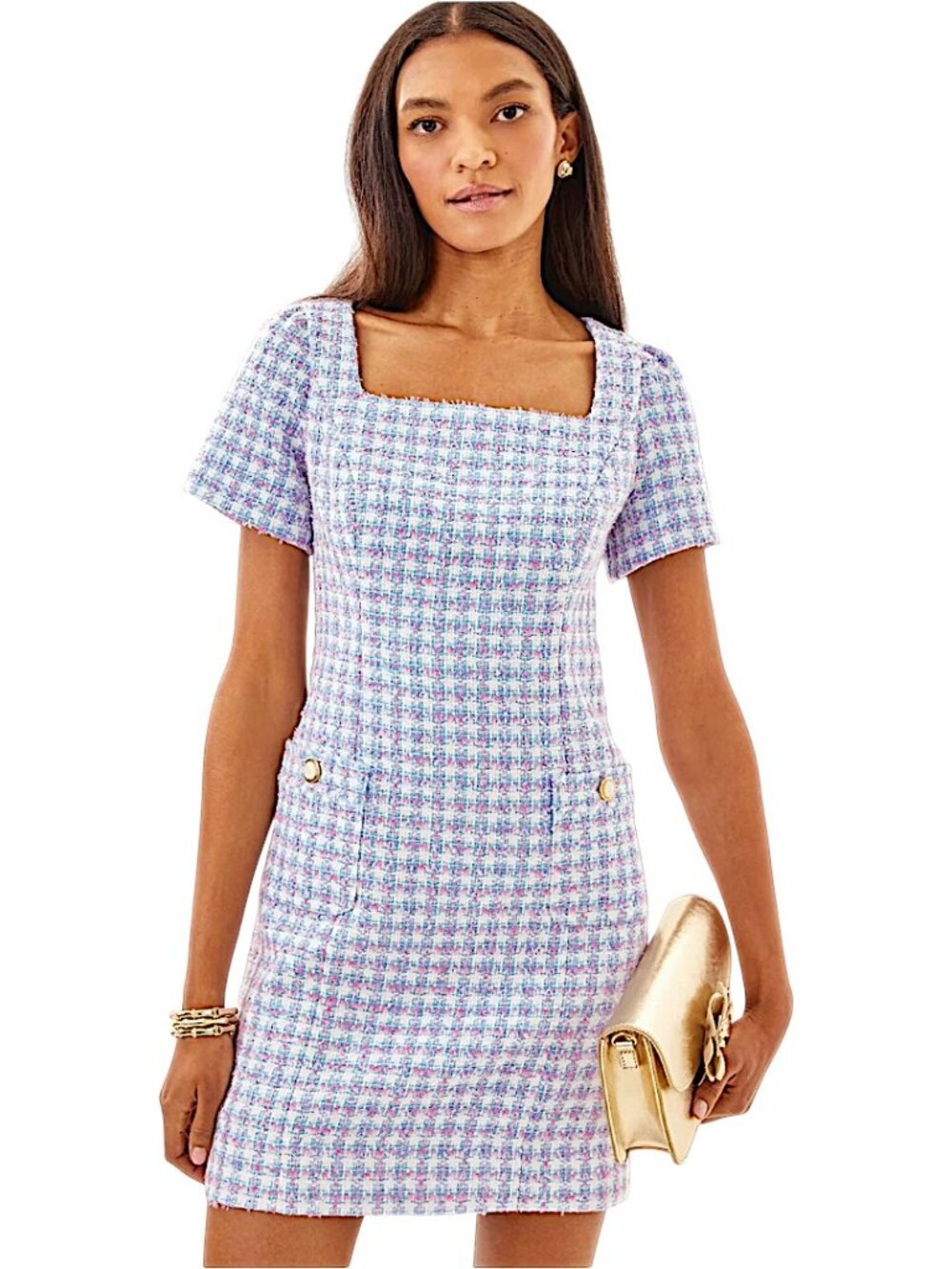 Lilly Pulitzer Gwynne Boucle Shift Dress in Bluette/Tidepool Boucle NWT - Size 2
